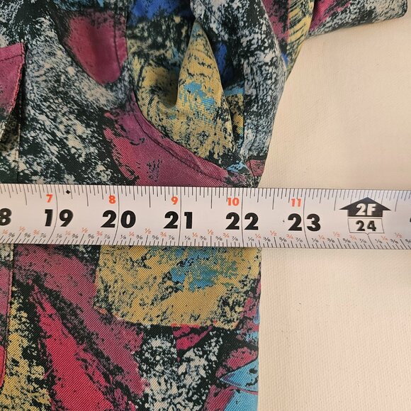 Basic Elements Abstract Shirt 100% Silk Size M Collared Long Sleeve Button Down - Picture 5 of 10